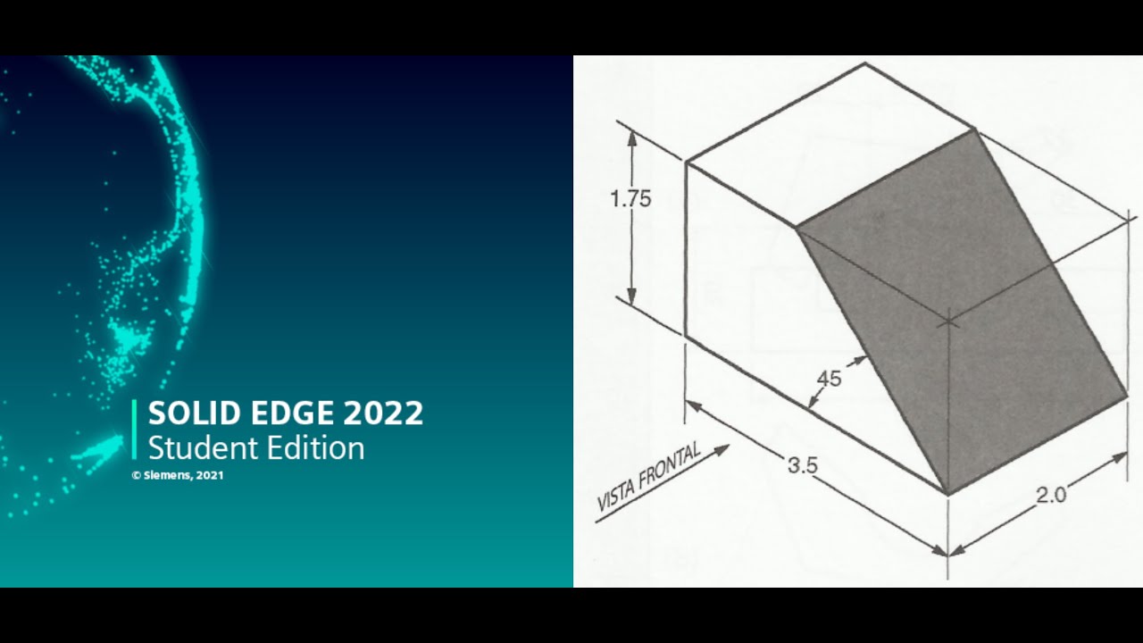 Tutorial Software Solid Edge. Manejo Básico CAD - Pieza 01 - YouTube