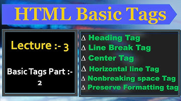 Mastering Heading, br, Centre, hr, and Pre Tags in HTML | Hindi Tutorial