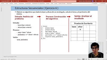 área y perímetro de un rectángulo -Algoritmo con estructura secuencial | 14