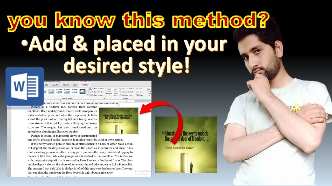 How to add picture into Ms word insert picture in your document