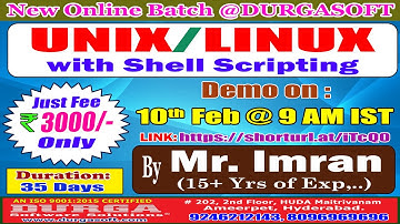 UNIX/LINUX with Shell Scripting Online Training @ DURGASOFT