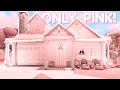 Building a Bloxburg House with ONLY the COLOR PINK!