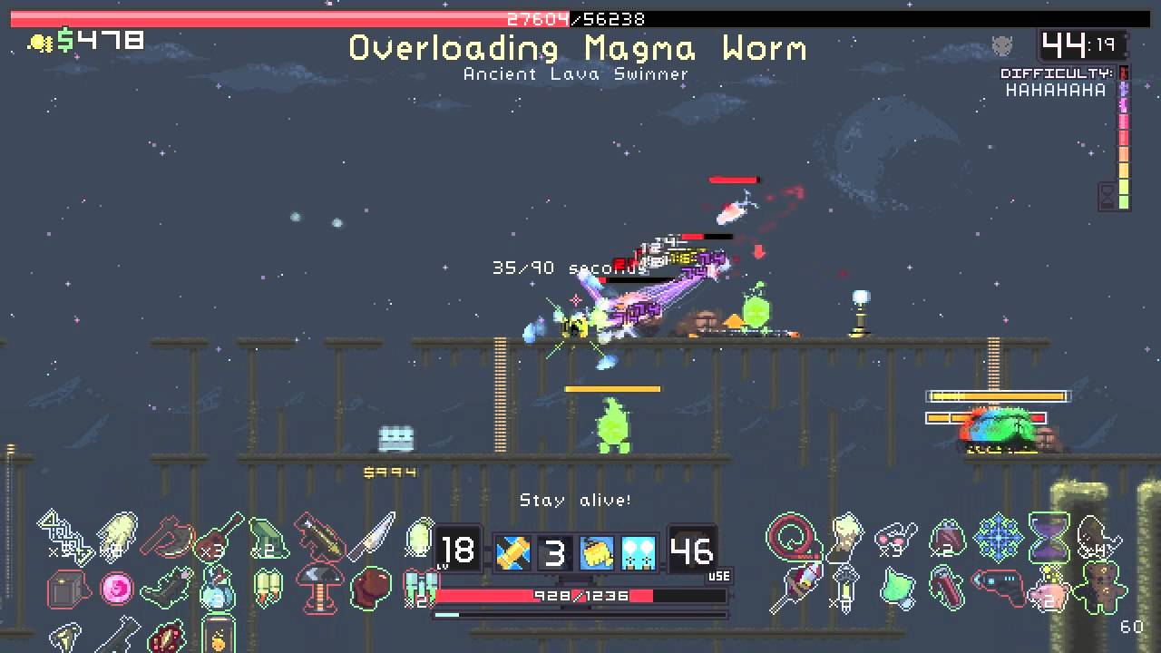 Risk of Rain - overloading magma worm first encounter 