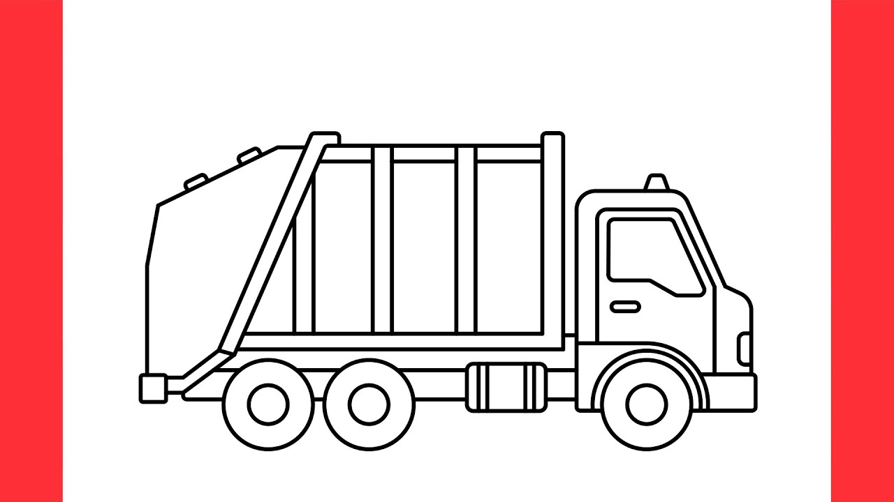 How to Draw a GARBAGE TRUCK 🚛 | Easy Drawing for Beginners
