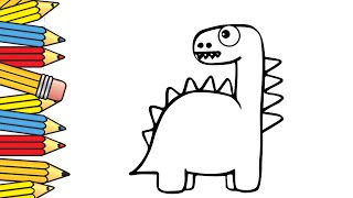 Dinosaur drawing and coloring ll easy drawing of dinosaur ll cure art