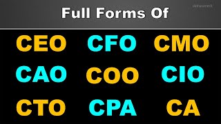  Form Of Ceo Cfo Cmo Cao Coo Cio Cto Cpa Ca