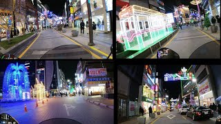 Riding to Lights festival street / Gwangbokro / Busan city / South Korea / motorbike tour