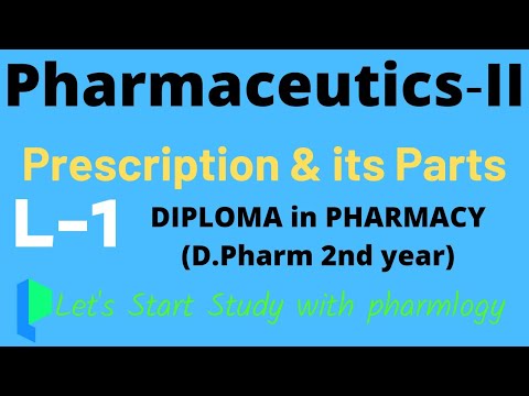 Prescription & its Parts|| Dispensing Pharmacy|| Pharmaceutics‐II , for Dpharm 2ndyear students ||