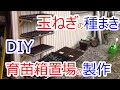 玉ねぎの種蒔き DIY 苗箱の棚を製作