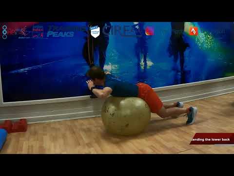 Gym ball back extension with rotation