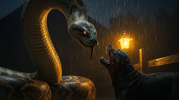 Brave Heroes Save an Old Man and His Dog from a Giant Python Attack