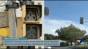 Semáforos apagados causam transtornos, em Florianópolis