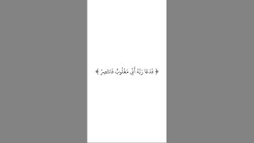 فَدَعَا رَبَّهُ أَنِّي مَغْلُوبٌ فَانتَصِرْ.🤍 #راحة_نفسية #حالات_واتس #أذكار