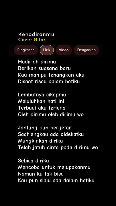 LIRIK LAGU KEHADIRANMU - VAGETOZ (Hadirlah dirimu berikan suasana baru) Cover Gitar #lyrics