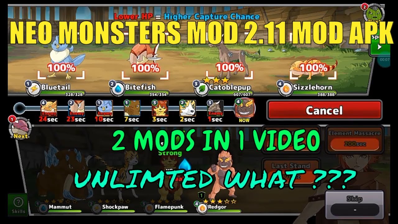 Neo Monsters Mod 2.11.0 Apk 2020  Unlimited Everything Hack #