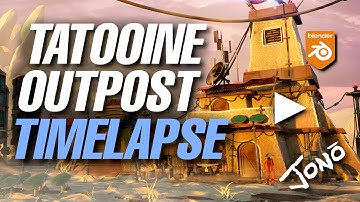 OUTPOST - A Blender 3D Scene Timelapse 🏜️🚀 | Tatooine-Inspired Environment Design 🌍 #Animation