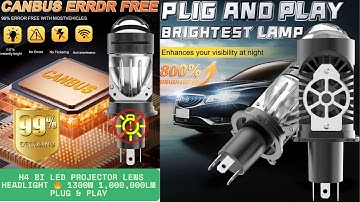 H4 Bi LED Projector Lens Headlight 🔥 1300W 1,000,000LM Plug & Play | Ultimate Brightness Test!