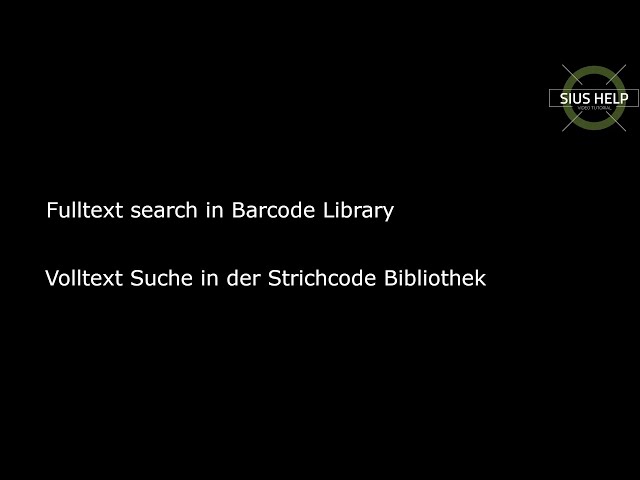 Full Text Search in Barcode Library / Volltext Suche in der Strichcode Bibliothek