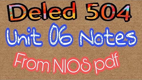 Deled 504 Notes of unit 06