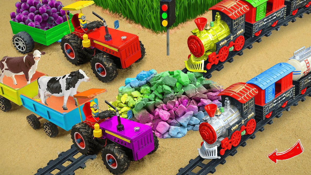 Diy tractor mini Bulldozer to making concrete road | Construction Vehicles, Road Roller #597