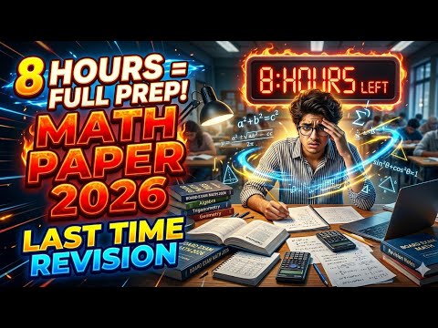 Math Board Exam 2026 Preparation in 8 Hours | Full Crash Course & Last Time Revision