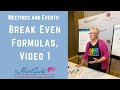 Meetings and events break even formulas one