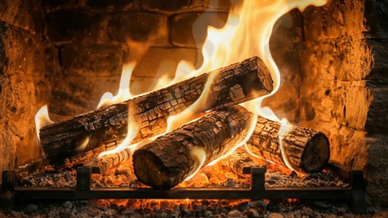 4K Cozy Fireplace 🔥 Relaxing Fire Sounds for Sleep, Study & Stress Relief