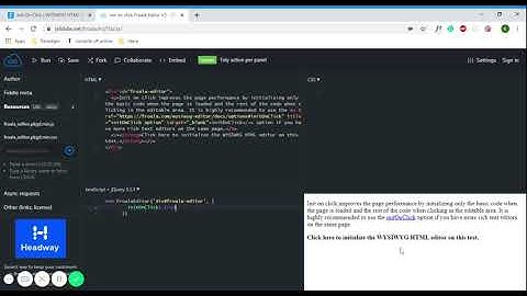 Init on click Froala Editor V3 - JSFiddle
