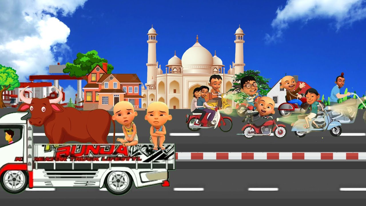 DJ Takbiran idul adha Full Bass, Konvoi sapi Qurban - Animasi Takbiran Keliling idul adha