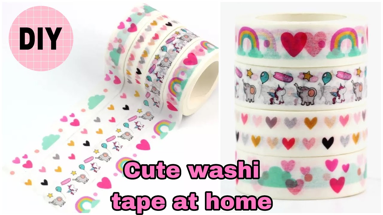 How to make Cute colourful washi tape at home ? DIY paper washi