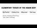 Elementary Tissues of the Human Body | Epithelial, Connective, Muscular &amp; Nervous Tissues | Anatomy