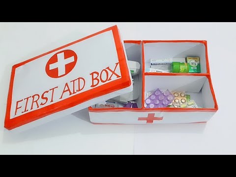 How to make First Aid Box for school project/First Aid Box/First Aid kit में क्या क्या रखें/DIY box