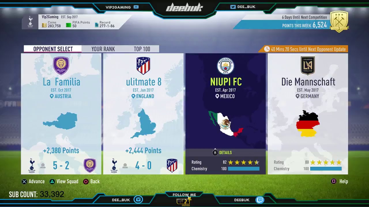 FIFA 18 - Chelsea FC Squad Battles! Live Stream -