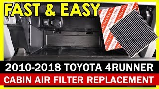 Quickly and easily change a cabin air filter (ac filter) on 2010-2018
toyota 4runner (5th generation). tutorial shows carbon 87139-yzz10 ...