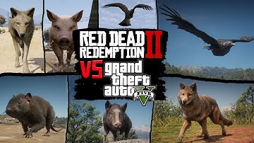 ANIMAL gameplay Comparison in GTA 5 vs RDR2 → PART 3