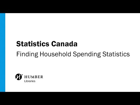 Statistics Canada Data: Finding Household Spending Statistics