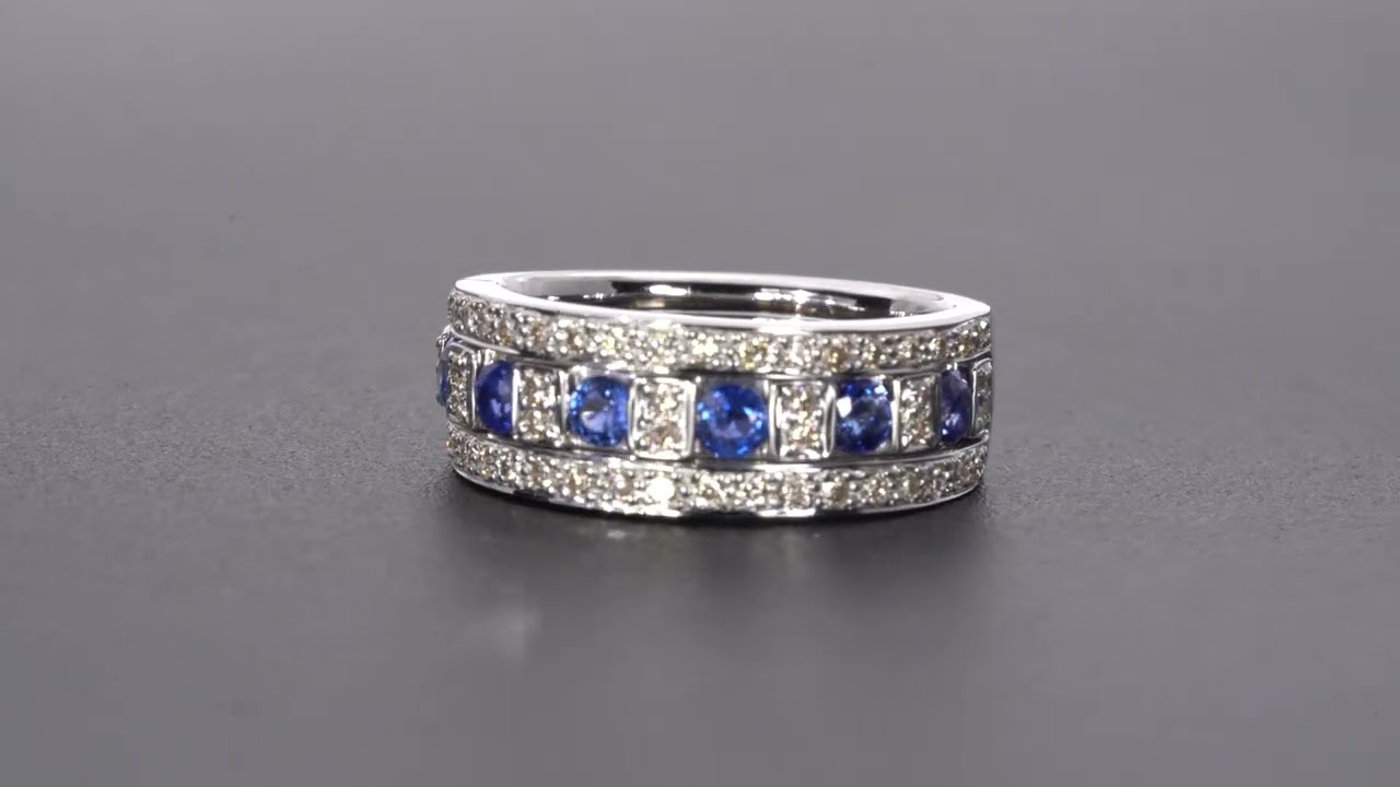 Shop KUBOTA / サファイア0.85ct ダイヤモンド0.45ct K18WG リング