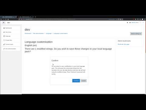 Moodle overview 5/5 - How to customise a lang string through the front end UI without changing code