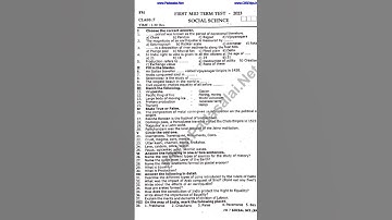 7th std social first midterm question paper Madurai district English medium@easy learning quickly