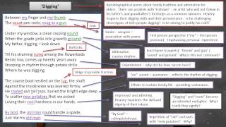 Seamus Heaney - 'Digging' - Annotation