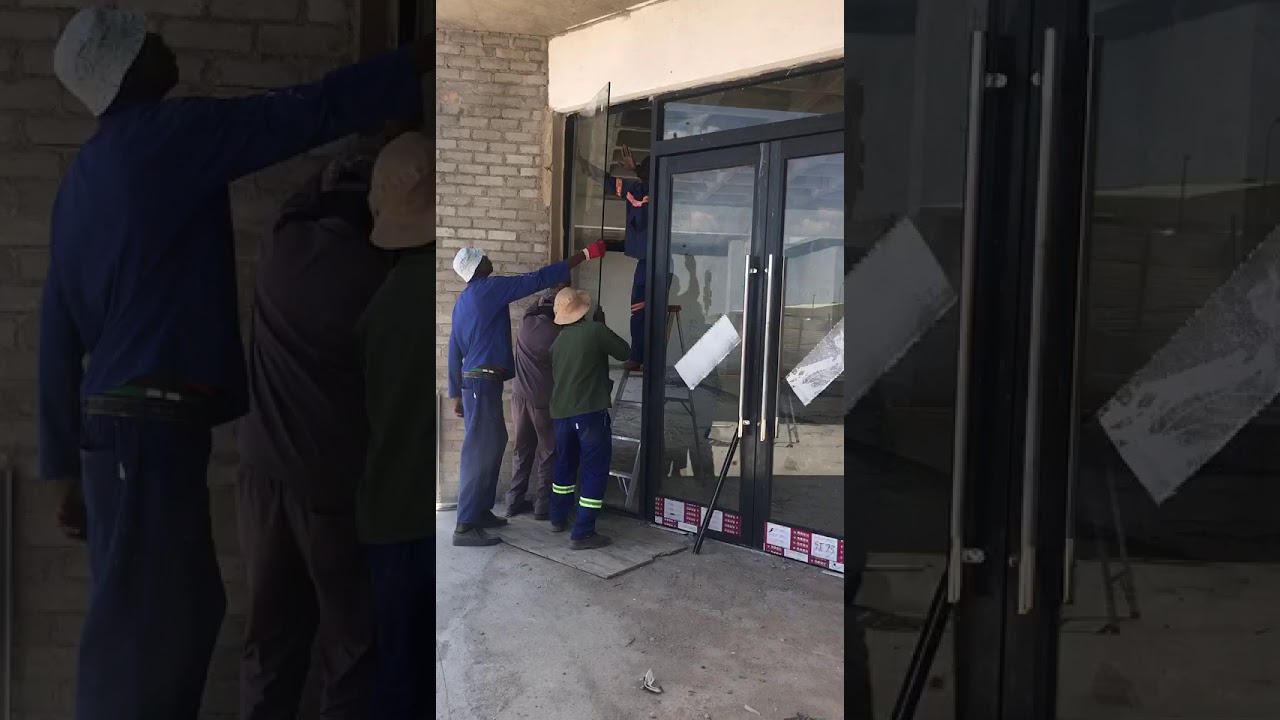 Commercial aluminum window and door for storefront installation YouTube