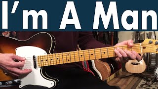 How To Play I&#39;m A Man On Guitar | Bo Diddley Guitar Lesson + Tutorial