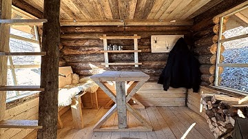 Building a Secret Log Cabin in the Snowy Mountains ALONE