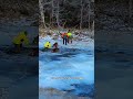 Deer Rescue on Ice 🦌❄️🆘 #DeerRescue #WildlifeHelp #NatureMoment