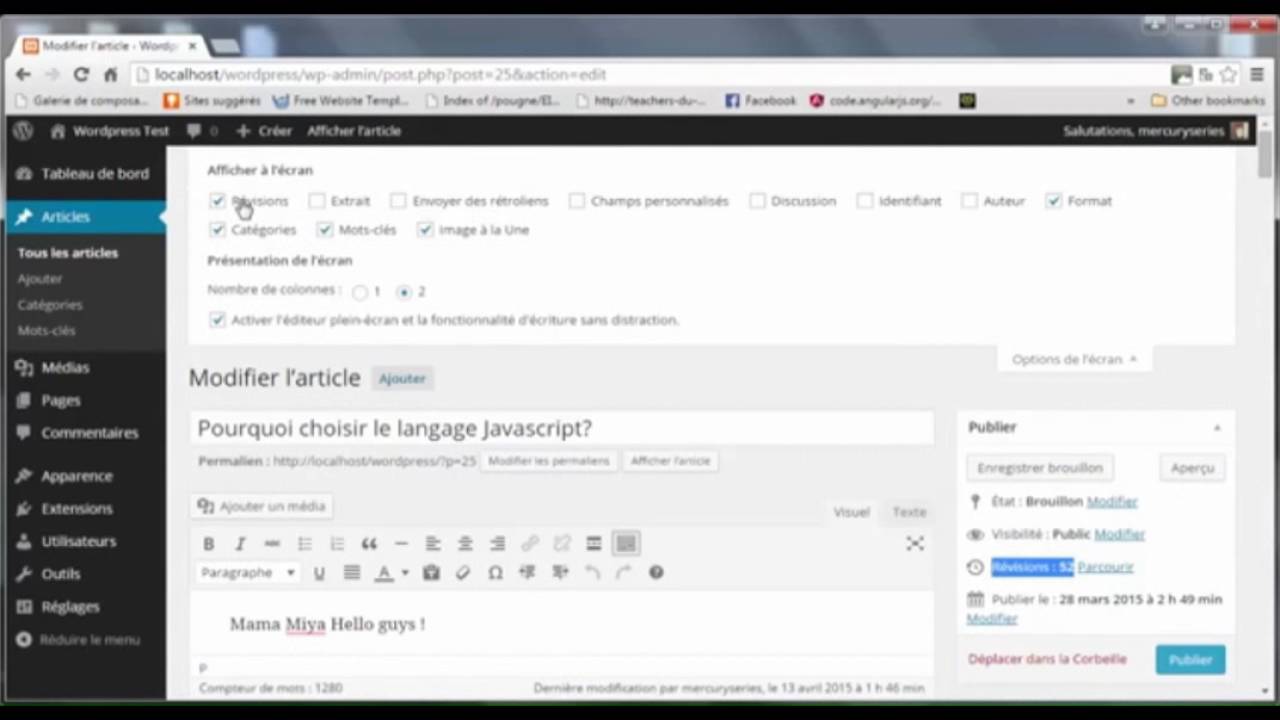 wordpress شرح darija tuto 15 Les révisions darija - YouTube