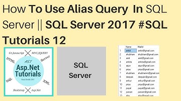 How to use Alias query in sql server 2017 || #sql tutorials 12