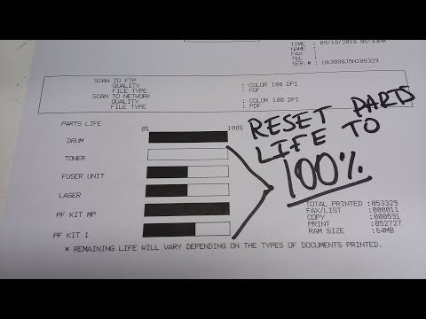 How to Reset Fuser Life, Clear Parts Life End message on Brother MFC-8710DW, 8810DW, 8510DN