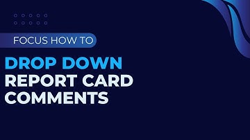 Drop Down Report Card Comments - Secondary