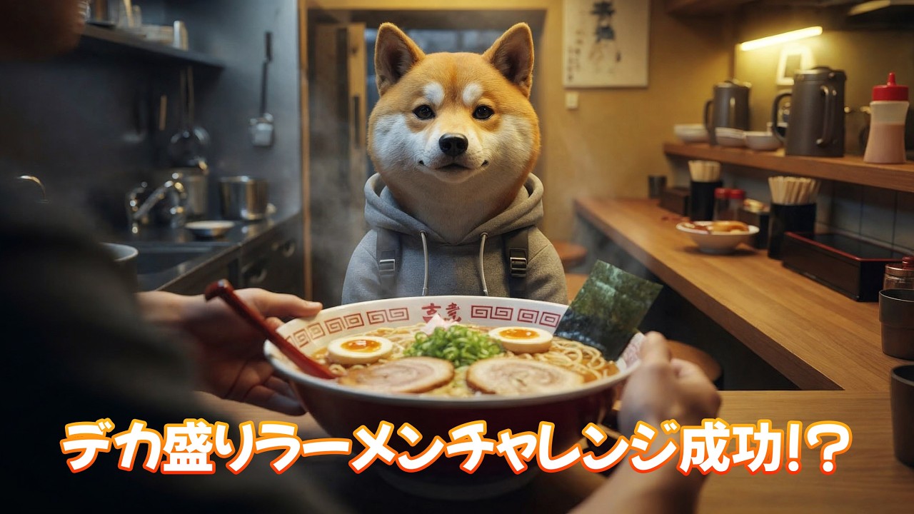 Episode 74] Shiba-kun's Jumbo Ramen Challenge… Will He Succeed