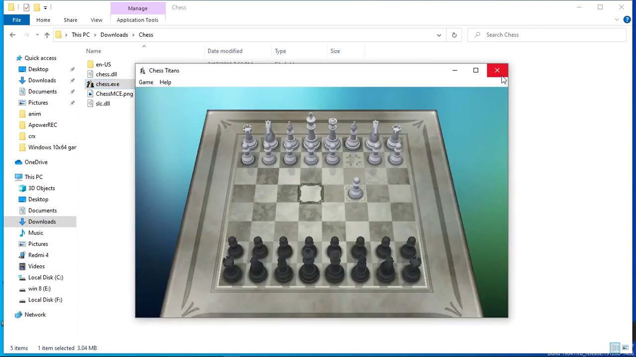 install Chess Titans in windows 10,8,7 @hsktube 